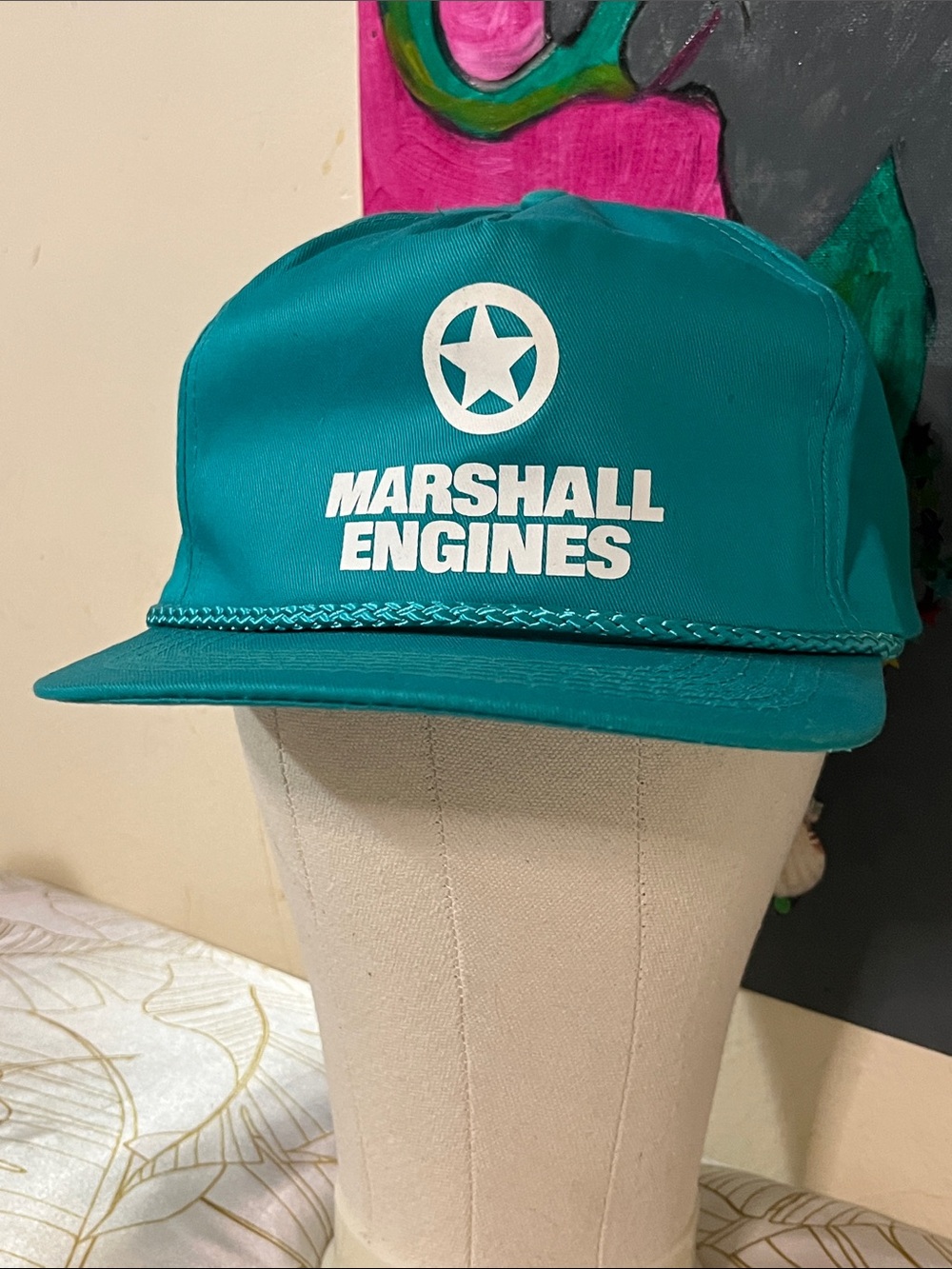 Marshall Engines Teal Rope-Trim Snapback Cap